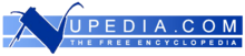 Logo reading "Nupedia.com the free encyclopedia" in blue with the large initial "N"