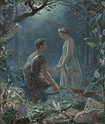 Hermia and Lysander. A Midsummer Night's Dream