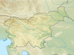 Location of a lake in Slovenia.