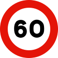 R-301 Maximum speed limit (60 km/h)