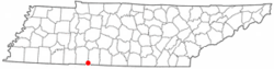 Location of Iron City, Tennessee