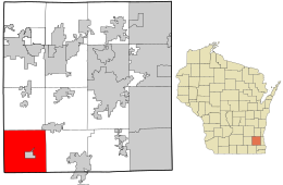 Location in Waukesha County and the state of Wisconsin.