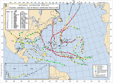 Track map for storms during the season