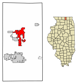Location of Poplar Grove in Boone County, Illinois.