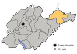 烟台市在山东省的地理位置