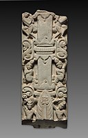 Pilaster fragment, late, Veneration of the Buddha as a Fiery Pillar