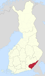 南卡累利阿區在芬蘭的位置