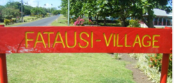 The Fatausi sign at the south end of the village bordering Fusi