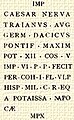Latin inscription from the milliarium