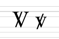 Latin letter V with stroke and diagonal stroke