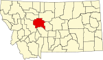 喀斯喀特县在蒙大拿州的位置