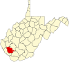 標示出洛根郡位置的地圖