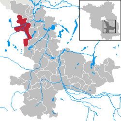 米滕瓦尔德在达默-施普雷瓦尔德县的位置