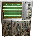 A Tektronix 7603 oscilloscope, which is optically and technically (though the 7603 had no analog storage) quite similar to the Tektronix 7613 on which the oscillogram above was photographed