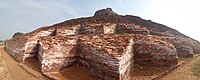 Panoramic close-up view of the stupa