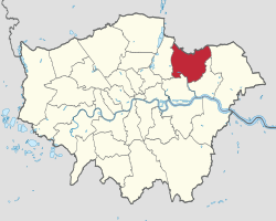 紅橋倫敦自治市在大倫敦的位置