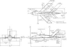 3-view line drawing of the Ryan Q-2A Firebee