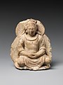 Seated Buddha with halo and mandorla 5th-6th century Gandhara.