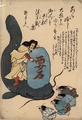 Takemikazuchi pins down a catfish (namazu) with a spirit stone (kaname-ishi) to prevent earthquakes 1855.