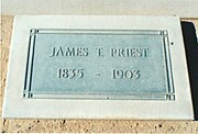 The grave site of James T. Priest (1835-1903).