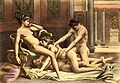 三女一男进行四人性交，爱德华-亨利·阿夫里尔的作品。