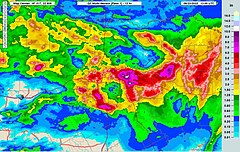 12-hour rainfall totals for the Dallas-Fort Worth Metroplex