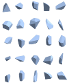 3D Voronoi mesh of 25 random points convex polyhedra pieces