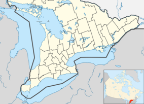 Map showing the location of Uxbridge Urban Provincial Park
