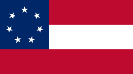 1st National Flag [7, 9, 11, 13 stars[331]] "Stars and Bars"