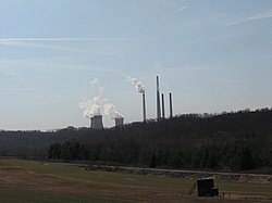 View of the Homer City Generating Station from Cherry Run Road in Center Township