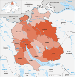 Districts in the Canton of Zürich