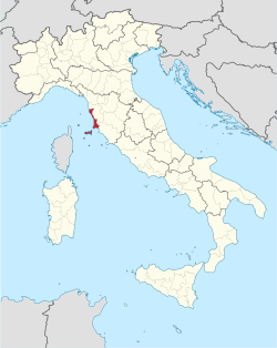 里窝那省在意大利的位置