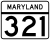 Maryland Route 321 marker