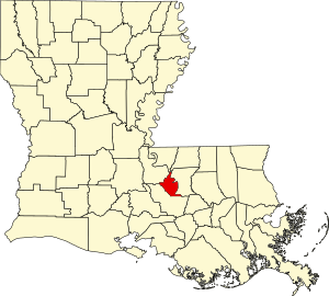 Map of Louisiana highlighting West Baton Rouge Parish