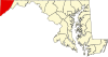 加勒特县在马里兰州的位置