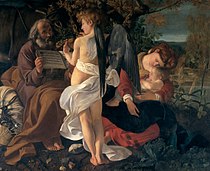 卡拉瓦乔, Rest on the Flight into Egypt (c. 1597) 133.5 × 166.5 cm