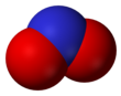 Space-filling model of the nitrite ion