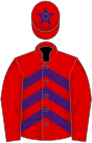 Red, purple chevrons on body, star on cap