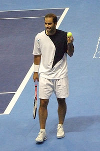 Pete Sampras on a hard court