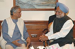 Manmohan Singh and Muhammad Yunus meet in India