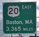 Sign at western origin of US 20 in Newport, Oregon