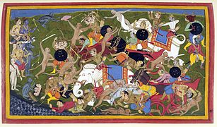 Battle at Lanka, Ramayana, Udaipur, 1649-53