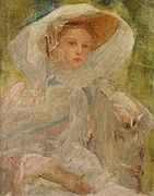 Portrait de jeune femme à chapeau, circa 1900