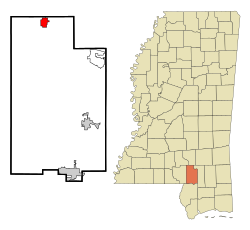 Location of Sumrall, Mississippi