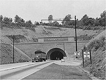 Highway tunnel, with one lane in each direction