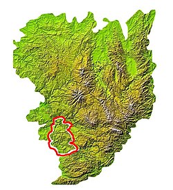 塞加拉在法國中央高原的位置