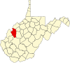 标示出杰克逊县位置的地图