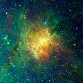 Eagle Nebula ("Pillars" in circle; WISE; 11 November 2022