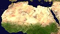 Image 4 Sahara Image credit: NASA A satellite image of the Sahara, the world's largest hot desert and second largest desert after Antarctica at over 9,000,000 km² (3,500,000 mi²), almost as large as the United States. The Sahara is located in Northern Africa and is 2.5 million years old. More selected pictures