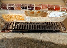 Citizens National Bank cast iron threshold sill at Stonewall Saloon